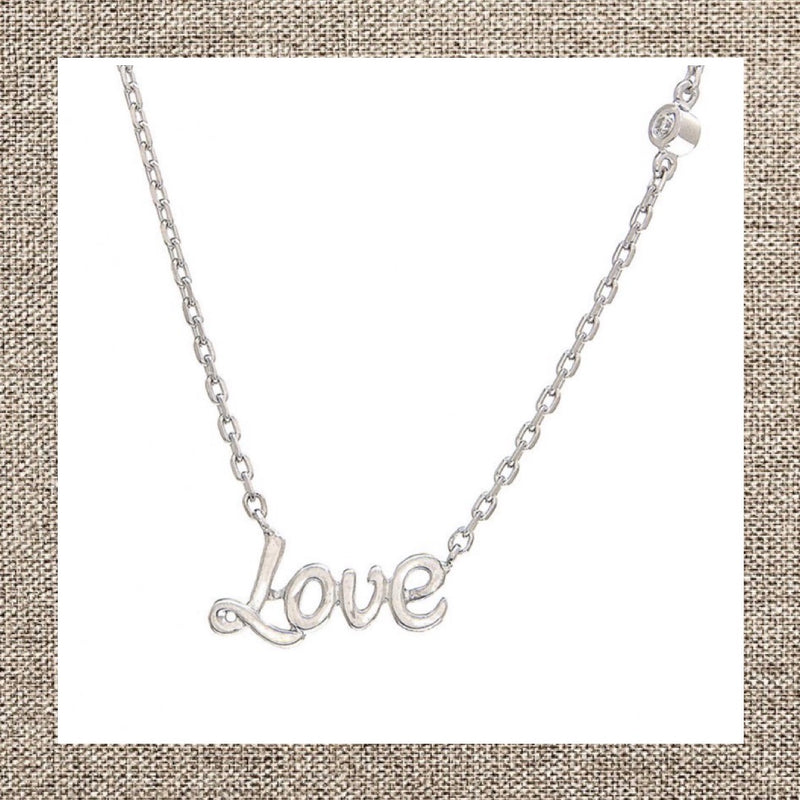 Love with side Bezel Diamond Necklace