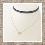 Single Bezel Diamond Necklace in Gold 14Kt