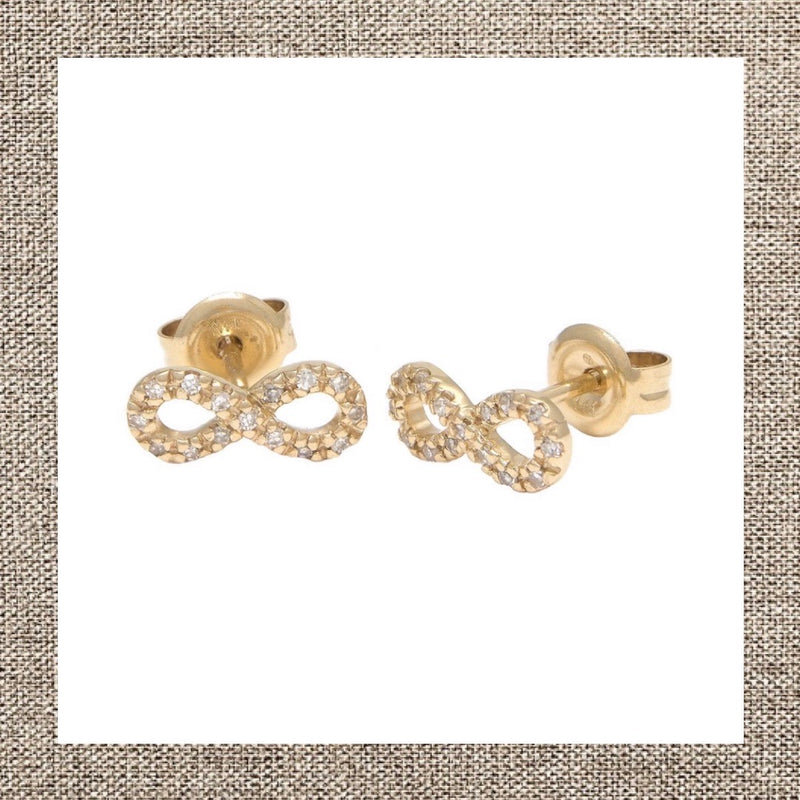 Petite Diamond Infinity Earring in Gold 14Kt