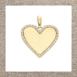 Heart Medallion with Diamonds in Gold 14Kt