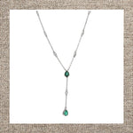 Pear Prong Emerald Necklace with Emerald Drop in Gold 14Kt