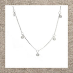 Round Bezel Diamond Dangle Necklace in Gold 14Kt