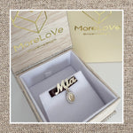 Script Name Safety Pin with mini Mila ZC in Gold 14Kt