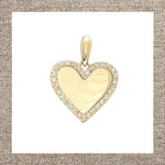 Heart Medallion with Diamonds in Gold 14Kt