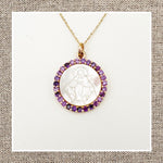 Religious Medal in Mother of Pearl & Sapphires