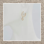 Micro Pave Diamond Open Heart Huggies in Gold 14Kt