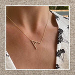 Jumbo Diagonal Initial Necklace in Gold 14Kt