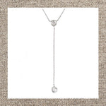 Round Bezel Diamond Drop Necklace in Gold 14Kt